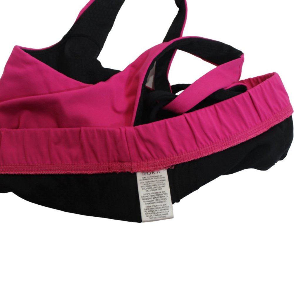 Hot Pink and Black Roka sports bra size Medium - Picture 7 of 7